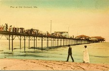  1908 Old Orchard Beach Maine Pier Vintage Postcard Antique ME Coast picture