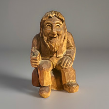 Vintage Scandinavian Hand-Carved Wooden Troll figurine picture