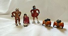 Vintage Barclay/Manoil? Cast Metal Skier Skater Sledding Lot Of 5 Guys And Gals picture
