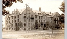 WRIGHT HALL alma, mi c1910 postcard michigan real photo rppc college campus picture