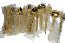 Vintage Elegant Cosmos 23k Vermeil Gold Flatware Set Serving 8 – 54 Piece picture