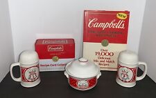 Campbells Soup Collection Salt/Pepper Shakers, Bowl, Recipe Book, Tin Recipes picture