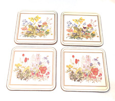 Vintage Pimpernel Coasters Wild Flower Pattern Set of 4 Made in England picture