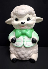 Vintage Alberta's Mold Ceramic Lamb Sheep Figurine Piggy Bank 11.5