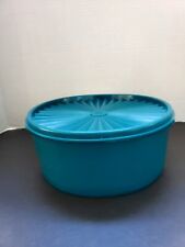 New Tupperware Servalier Cookie Canister 8 Cup One Touch Sea Dark  Aqua New picture