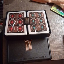 Vintage KEM  Playing Card Dual Decks - INLAY Pattern MCM Made In USA/Sealed NIB picture