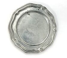 1 Bread Plate Crown Castle Queen Anne USA Metal Pewter C6S1 Alloy Scalloped picture