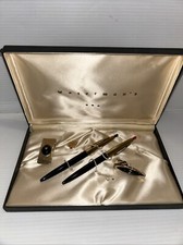 1950's Waterman's 24KT Gold Plated Ballpoint Pens, Money/Tie Clip Men’s Set picture