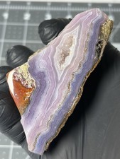 Rare Royal Aztec Lace Agate Mexico Old Stock Face Polished AAA Quality Purple picture