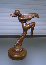 Max le Verrier Art Deco French Bronzed Metal Car Mascot Signed On Base picture