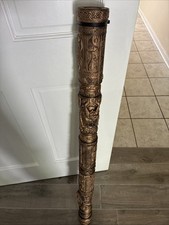Medieval Map Carrying Tube With Dragons And Vikings On It ￼ picture