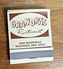 Grandpa’s Restaurant Wildwood New Jersey Matchbook Unused Vintage NJ Boardwalk picture