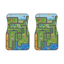 Kids City Map Rug Pattern Universal Car Mats (2x Front), Custom Floor Mats picture