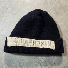Vintage USN Wool Watch Cap Hat Rate Tag Military Beanie Winter WWII 40s 50s Navy picture