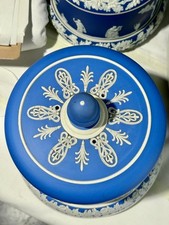 Antique English Wedgwood Glazed Blue Cheese Dome & Underplate Circa 1900 picture