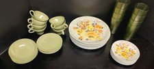 Vtv Texas Ware Melmac Plates Bowls Cups Tumblers Green Yellow 37 Pc Lot UNUSED  picture