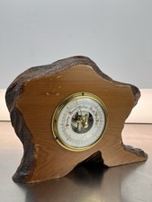 Vintage German Barometer Weather Guide Mounted on California Redwood Wooden picture