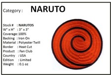 NARUTO RED SPIRAL  3 INCH  PATCH - NARUTO5 picture