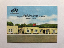 Vintage Alpine Texas Business Card Motel Bien Venido Highway 90 Roadside picture