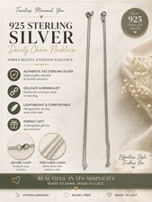 925 Sterling Silver Delicate Double Cable Chain Necklace Set picture