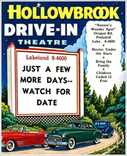 Vintage drive-in movie theater ad fridge magnet 2.5 x 3.5 Peeksville New York picture