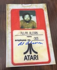 Allan Al Alcorn invented 1st video game Pong Autograph Signed Atari Badge Photo picture
