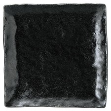 Kaden KOYO Koyo Pottery Yuzu Black Obsidian Stone Grain 7.0 Square Plate, Japane picture