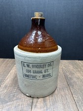 Vintage Stoneware H.W HUGULEY CO JUG 134 CANAL STREET BOSTON MASS   picture
