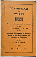 1942 Constitution & By-Laws General Committee Brotherhood Locomotive Engineers picture