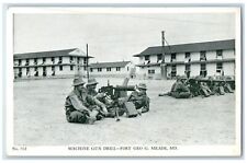 1943 Machine Gun Drill Soldier Fort Geo Meade Maryland Vintage Antique Postcard picture