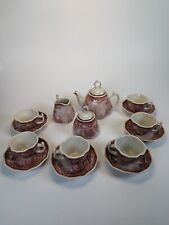 Madison Bay Company Miniature Child's Tea Service Set for 6 Red Transferware picture