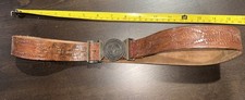 Older Leather 35 Inch Boy Scout Belt With 2 part Buckle - Embossed picture