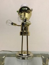 VINTAGE ROBOT LIGHT LAMP MID CENTURY MODERN TORINO SPACE UFO ATOMIC METAL SAUCER picture