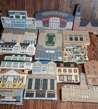 The Cat’s Meow Wood Buildings Houses 1900's 2000's Vintage Set Of 17 picture