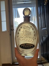 VINTAGE 1970 EZRA BROOKS PATRIOTIC WHISKEY DECANTER LIBERTY / DON'T TREAD ON ME picture