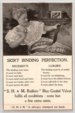c1890s SH&M Velvet Skirt Binding Victorian Lady Fashion Art Antique Print Ad picture