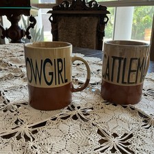 2 Cowboy Living Mugs, 12 Oz, Cowgirl, Cattleman picture