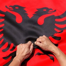 Anley Rip-Proof Double Sided 3-Ply Albania Flag 3x5 Foot Albanian National Flags picture