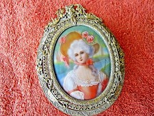 ANTIQUE  PORTRAIT  ON BONE  SIGN   ARTIST  picture