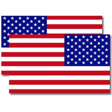 American and Reversed American Flag Automotive Magnets, 7x12 In, Opposing 2 Pack picture