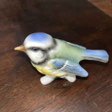 Vintage Goebel Porcelain Blue Titmouse Bird Figurine West Germany Hand Painted picture