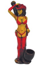 Sexy Cowgirl Handmade Tobacco Smoking Hand Pipe Red Hat Texas Country Rodeo Girl picture