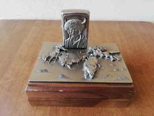 RARE 2009 LIMITED EDITION ZIPPO 0950/1000 EMBLEM INDIAN´S LIFE CHIEF WALNUT BOX picture