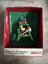 Vintage 1990 Enesco Small Wonders “High On The Holidays” Christmas Ornament picture
