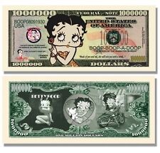 (Comes With Currency Sleeve.) Betty Boop 'ONE MILLION DOLLAR KEEPSAKE BILL'   ❤ picture