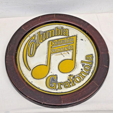 Antique Columbia Grafonola Advertising Mirror Sign Phonograph Record Early 1900s picture