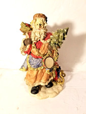 Christmas Santa Figurine With Toys, Sled And Christmas Tree 7” X 4 “ picture