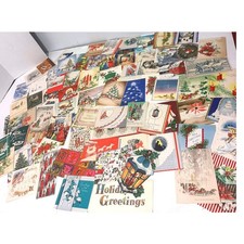 Lot of 75 Vintage 1920's-1960's Christmas Cards Ephemera Great Condition picture