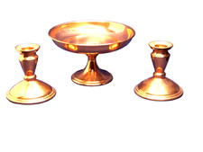 Vintage Set of 2 Coppercraft Guild Copper Candle Holders 4