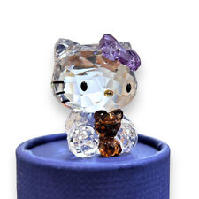 Sanrio Swarovski Hello Kitty Figurine Brown Bear Purple Bow 2011 picture